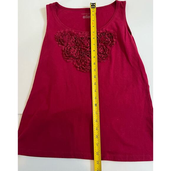Women's Covington Red Tank Shirt with Flower Details Size Medium - Picture 5 of 8